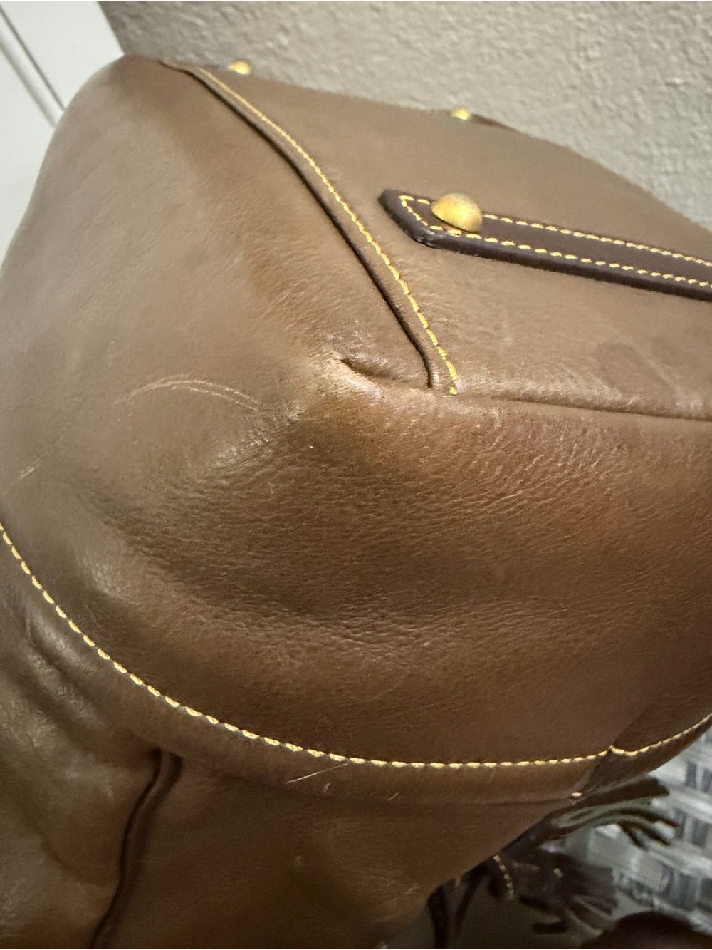 Dooney & Bourke Florentine Buckley Brown Leather Drawstring Satchel with Tassels - Picture 10 of 16